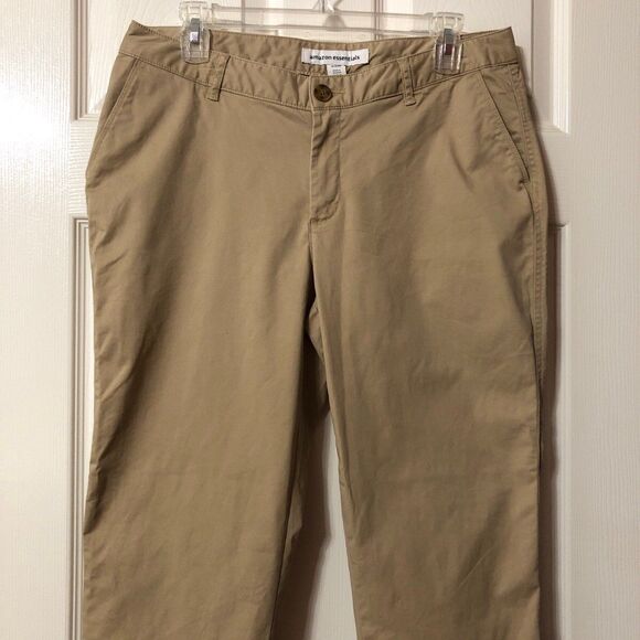 Womens Amazon Essentials Khaki Pants Size 8 - Picture 2 of 9